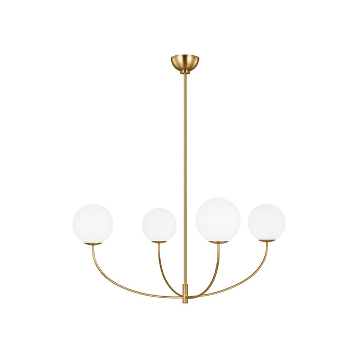 Visual Comfort Studio AEC1124BBS Four Light Chandelier, Burnished Brass