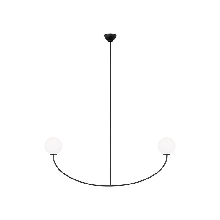 Visual Comfort Studio AEC1132MBK Two Light Linear Chandelier, Midnight Black