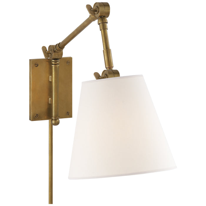 Visual Comfort Signature SK 2115HAB-L One Light Wall Sconce, Hand-Rubbed Antique Brass