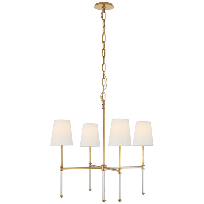 Visual Comfort Signature SK 5050HAB-L Four Light Chandelier, Hand-Rubbed Antique Brass