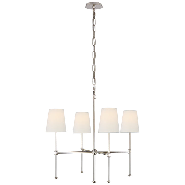 Visual Comfort Signature SK 5050PN-L Four Light Chandelier, Polished Nickel