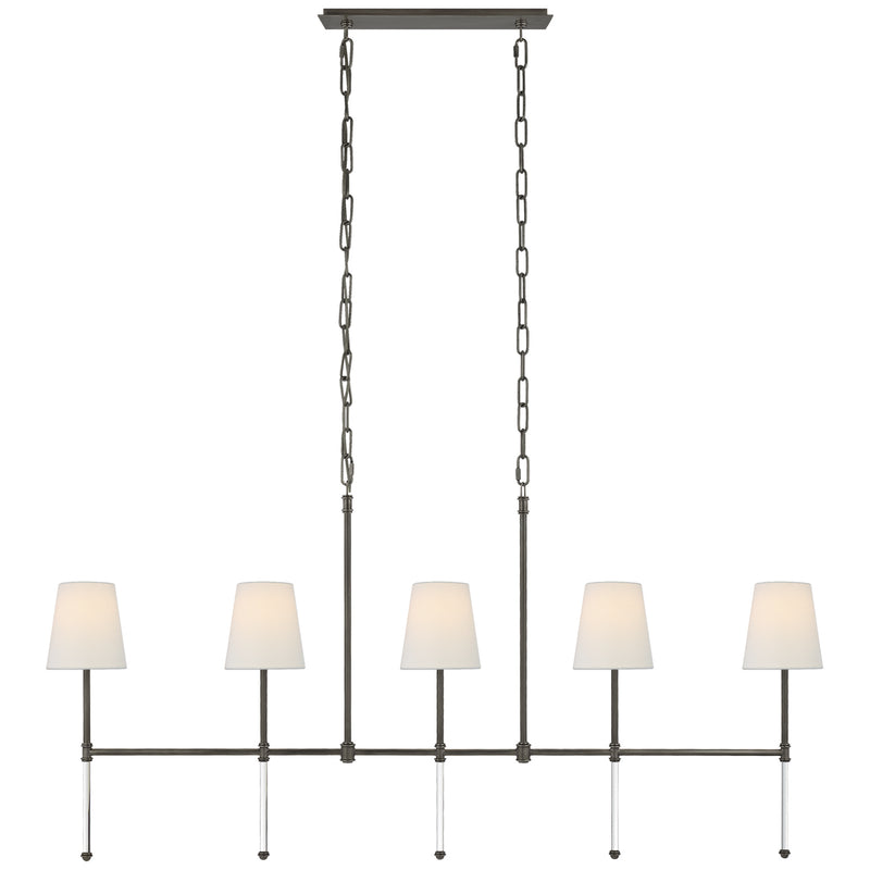 Visual Comfort Signature SK 5055BZ-L Five Light Linear Chandelier, Bronze