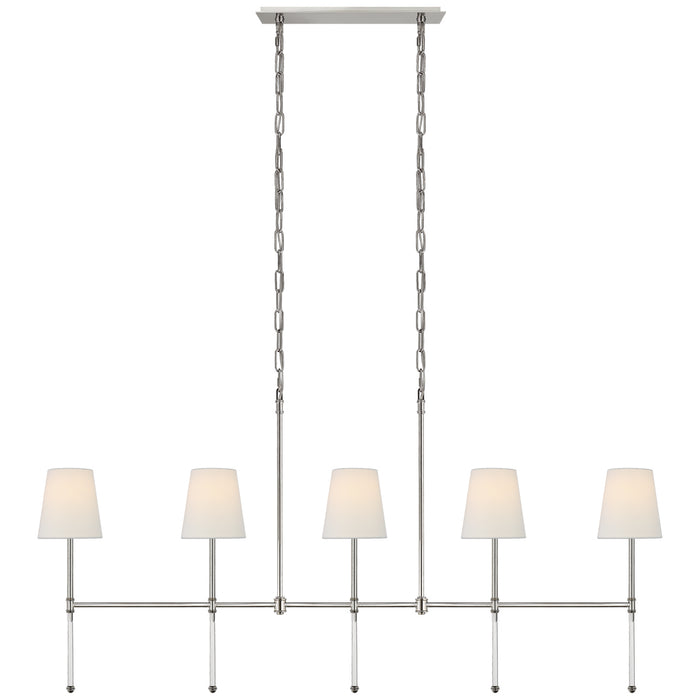 Visual Comfort Signature SK 5055PN-L Five Light Linear Chandelier, Polished Nickel