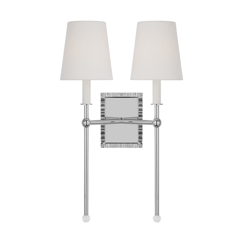 Visual Comfort Studio AW1202PN Two Light Wall Sconce, Polished Nickel