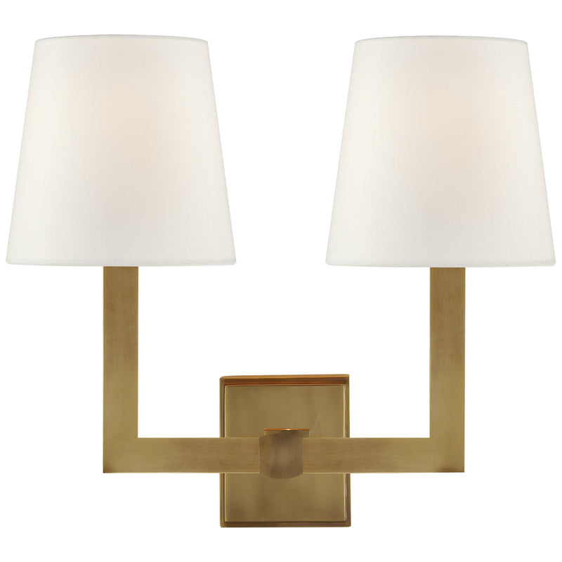 Visual Comfort Signature SL 2820HAB-L Two Light Wall Sconce, Hand-Rubbed Antique Brass