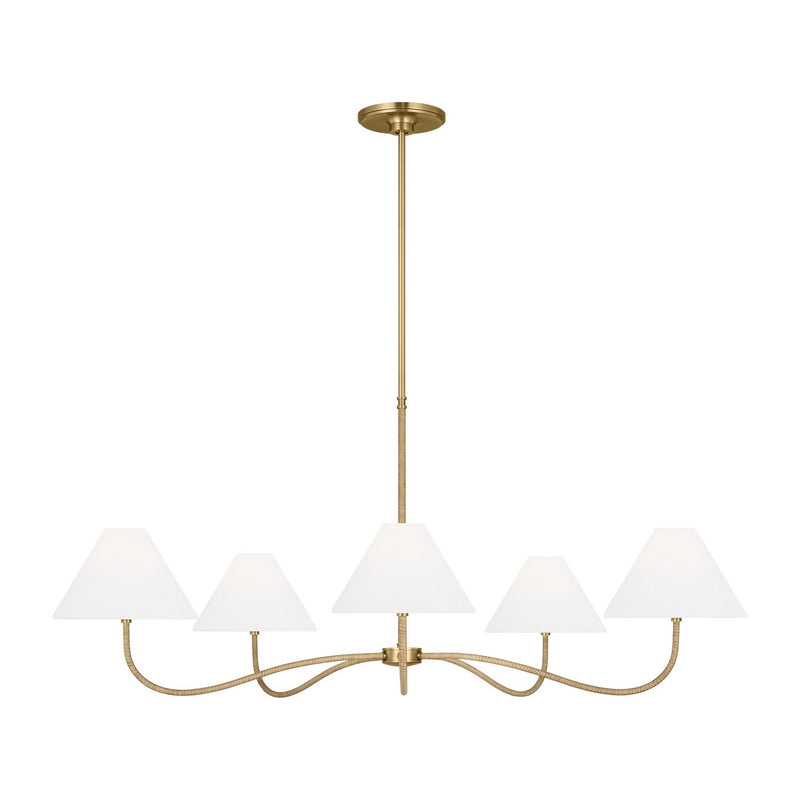 Visual Comfort Studio CC1695BBS Five Light Chandelier, Burnished Brass