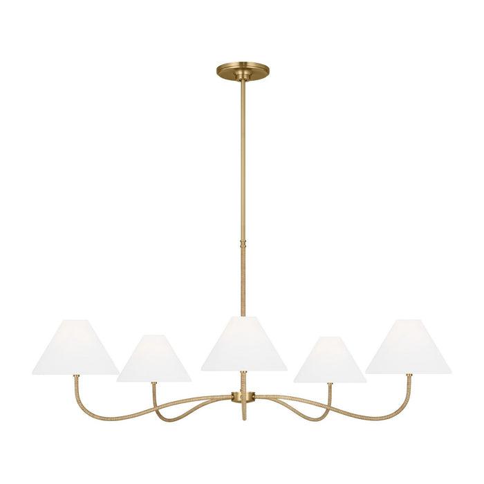 Visual Comfort Studio CC1695BBS Five Light Chandelier, Burnished Brass
