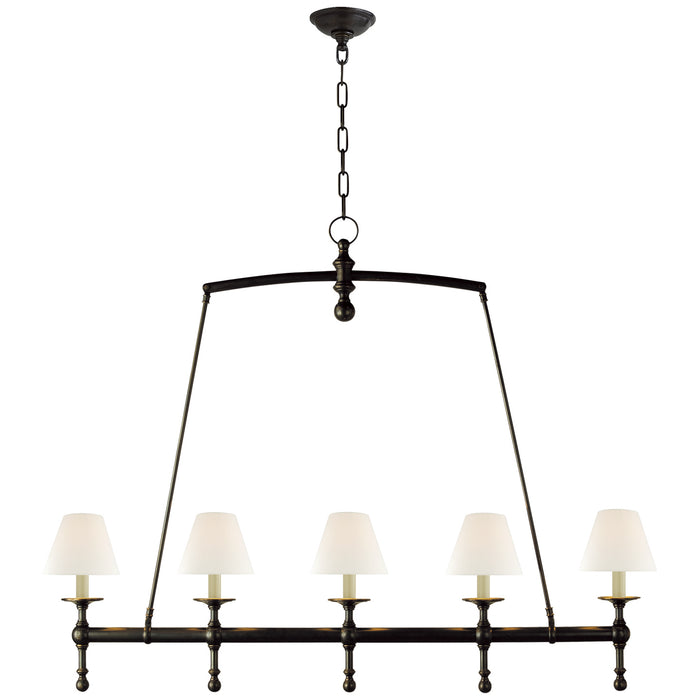 Visual Comfort Signature SL 5811BZ-L Five Light Linear Chandelier, Bronze
