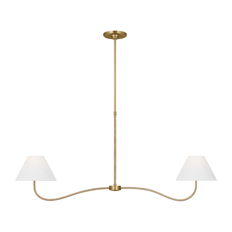 Visual Comfort Studio CC1712BBS Two Light Linear Chandelier, Burnished Brass