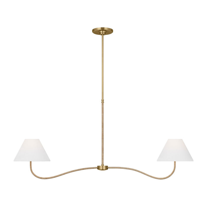 Visual Comfort Studio CC1712BBS Two Light Linear Chandelier, Burnished Brass
