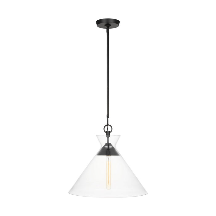 Visual Comfort Studio CP1031AI One Light Pendant, Aged Iron