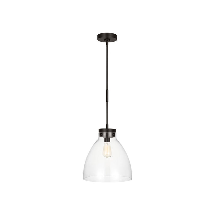 Visual Comfort Studio CP1121AI One Light Pendant, Aged Iron