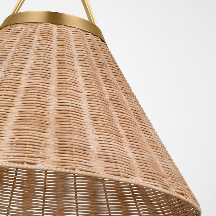 Visual Comfort Studio CP1431BBS One Light Pendant, Burnished Brass