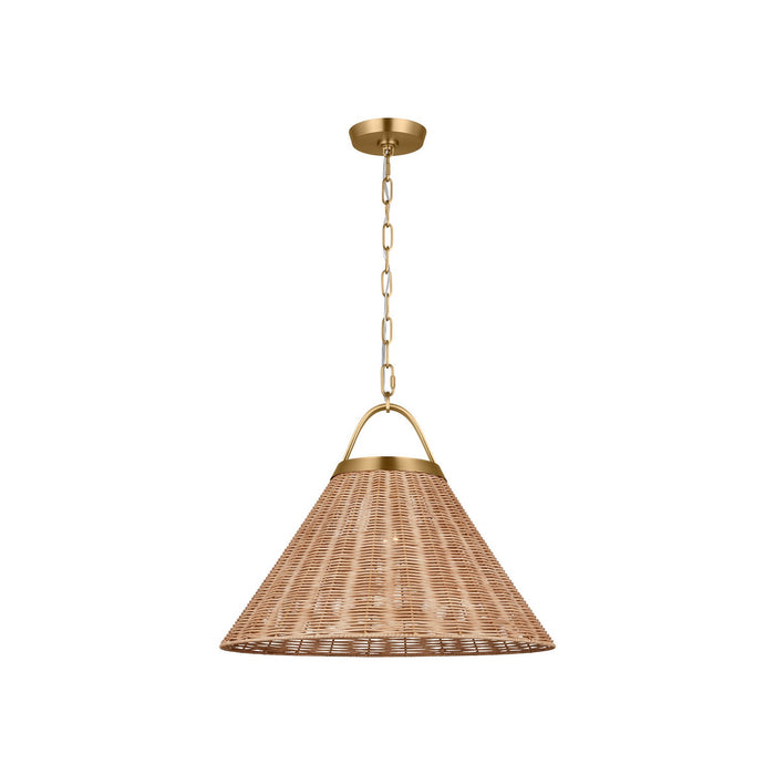 Visual Comfort Studio CP1431BBS One Light Pendant, Burnished Brass