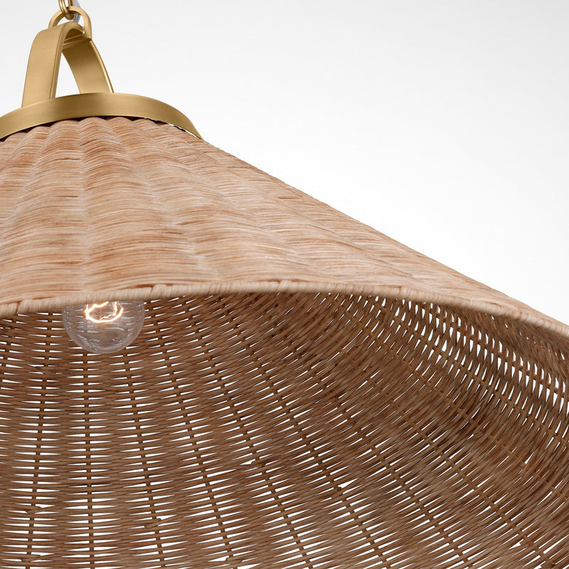 Visual Comfort Studio CP1441BBS One Light Pendant, Burnished Brass
