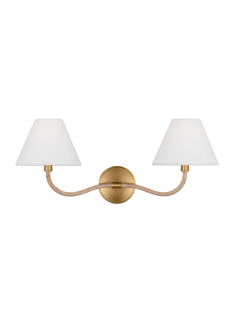 Visual Comfort Studio CW1302BBS Two Light Wall Sconce, Burnished Brass