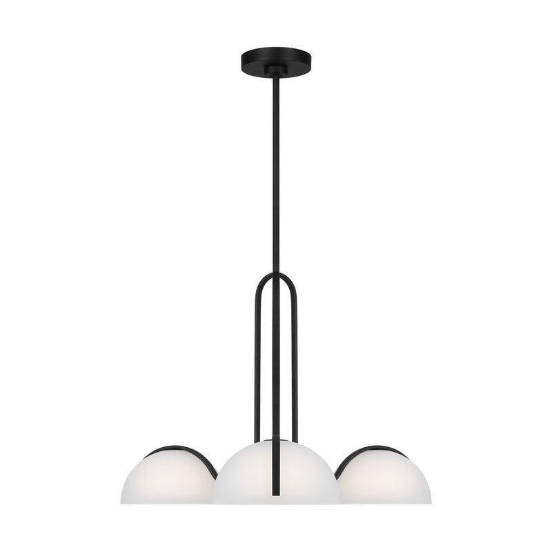 Visual Comfort Studio KC1133MBK Three Light Chandelier, Midnight Black