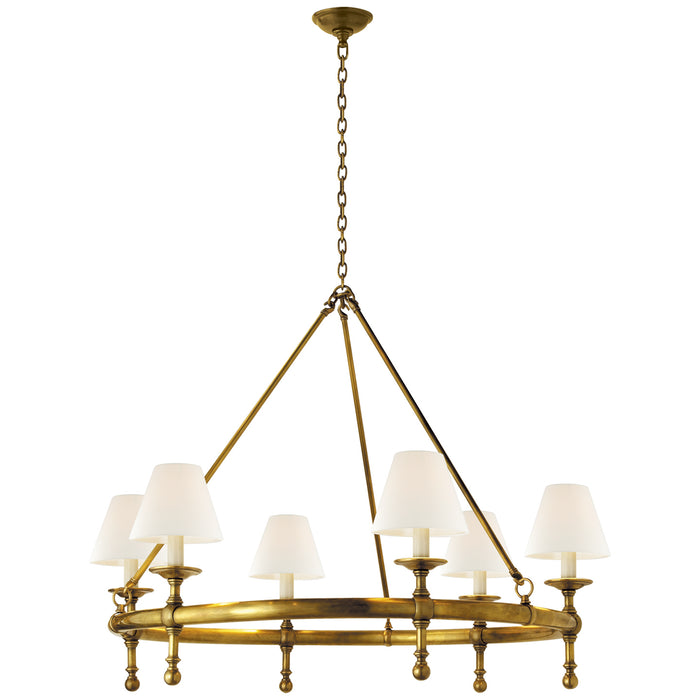 Visual Comfort Signature SL 5812HAB-L Six Light Chandelier, Hand-Rubbed Antique Brass