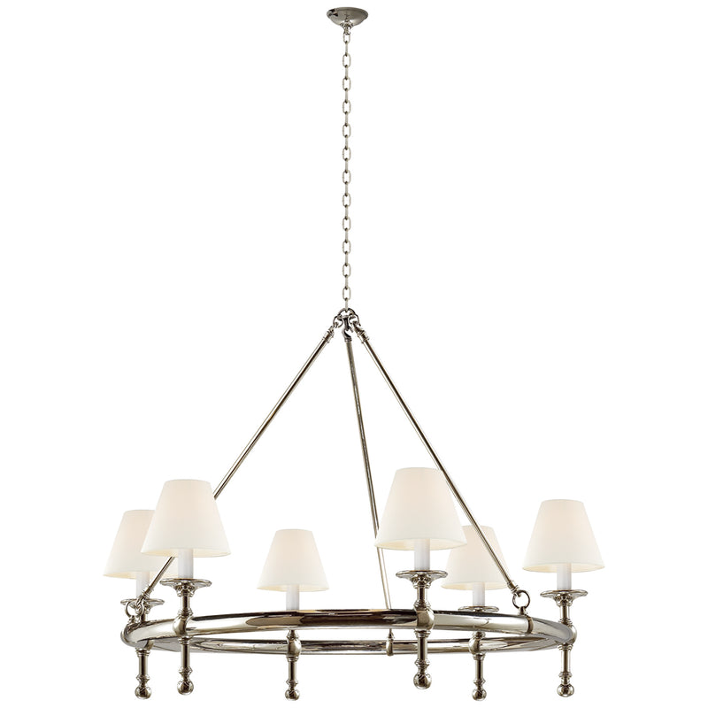 Visual Comfort Signature SL 5812PN-L Six Light Chandelier, Polished Nickel