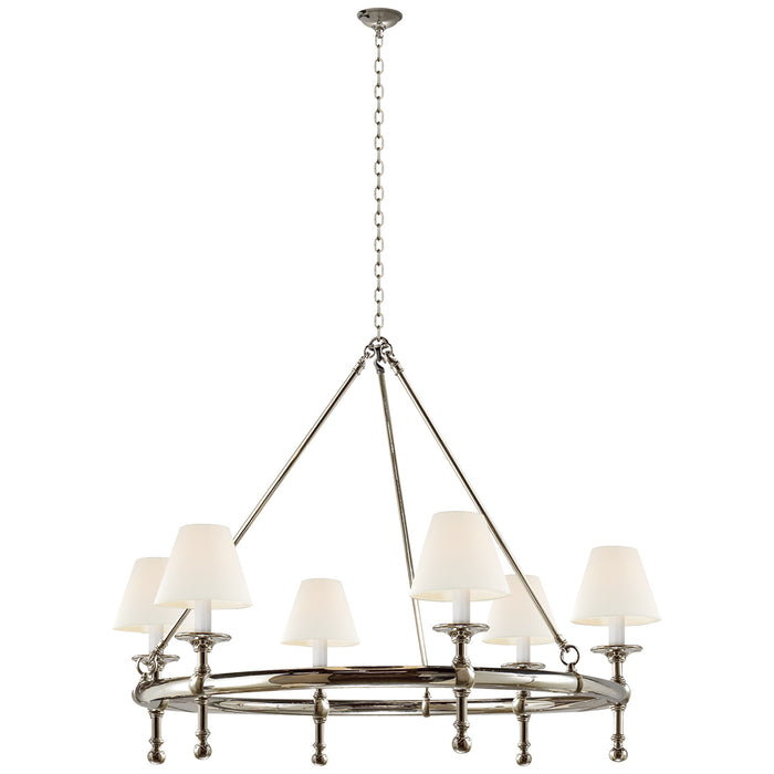 Visual Comfort Signature SL 5812PN-L Six Light Chandelier, Polished Nickel