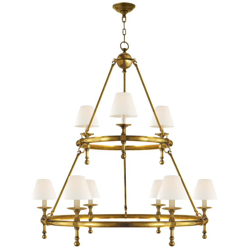 Visual Comfort Signature SL 5813HAB-L Nine Light Chandelier, Hand-Rubbed Antique Brass