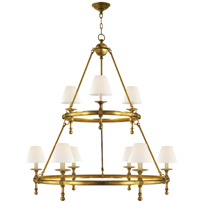 Visual Comfort Signature SL 5813HAB-L Nine Light Chandelier, Hand-Rubbed Antique Brass
