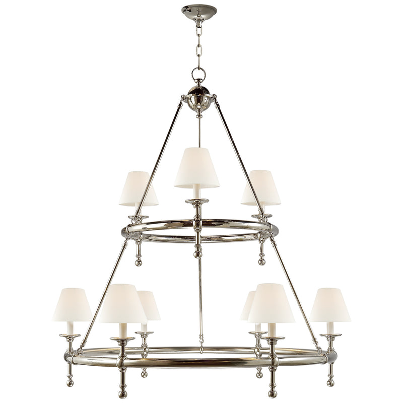 Visual Comfort Signature SL 5813PN-L Nine Light Chandelier, Polished Nickel