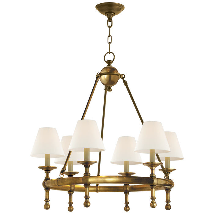 Visual Comfort Signature SL 5814HAB-L Six Light Chandelier, Hand-Rubbed Antique Brass