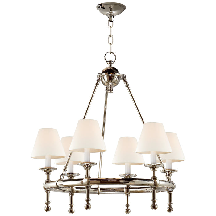 Visual Comfort Signature SL 5814PN-L Six Light Chandelier, Polished Nickel