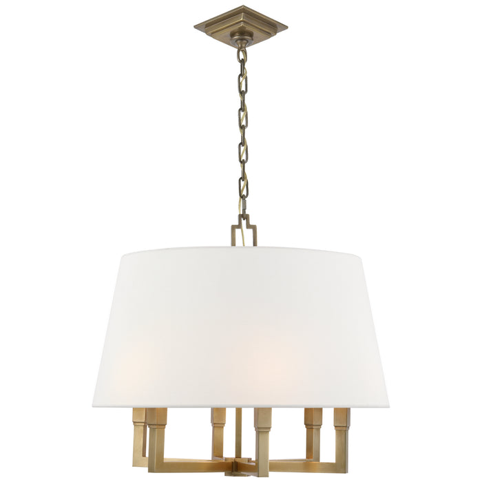 Visual Comfort Signature SL 5820HAB-L Six Light Hanging Lantern, Hand-Rubbed Antique Brass