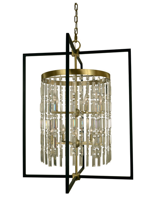 Framburg 5338 BR/MBLACK Ten Light Foyer Chandelier, Brushed Brass w/Matte Black