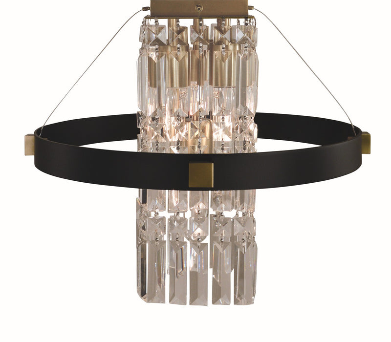 Framburg 5732 BR/MBLACK Five Light Flush Mount, Brush Brass Matte Black