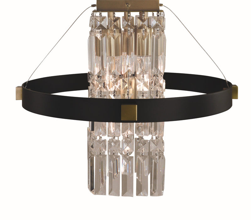 Framburg 5732 BR/MBLACK Five Light Flush Mount, Brush Brass Matte Black