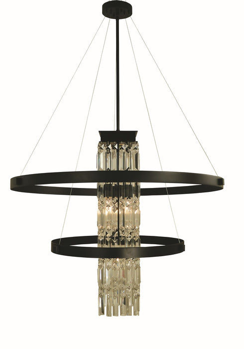 Framburg 5738 MBLACK Five Light Foyer Chandelier, Matte Black