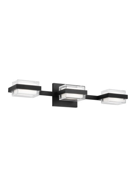 Visual Comfort Modern 700BCKMD3HB-LED930-277 LED Bath Vanity, Nightshade Black