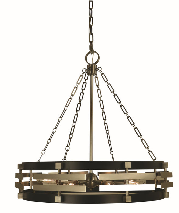 Framburg 5748 BN/MBLACK Eight Light Chandelier, Brush Nickel Matte Black