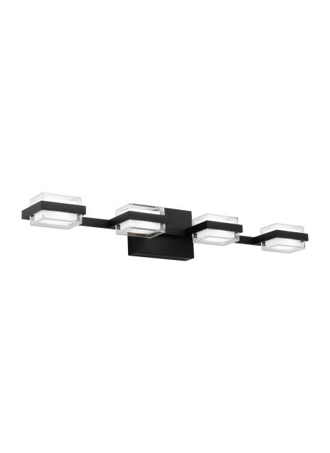 Visual Comfort Modern 700BCKMD4B-LED930 LED Bath Vanity, Nightshade Black