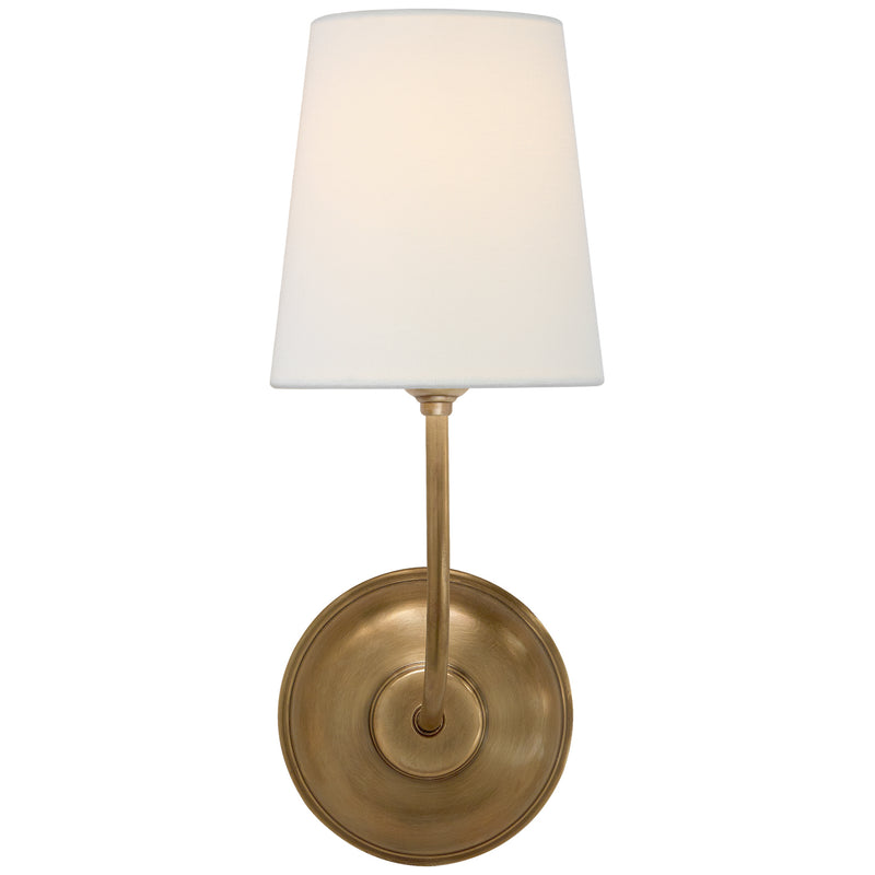 Visual Comfort Signature TOB 2007HAB-L One Light Wall Sconce, Hand-Rubbed Antique Brass