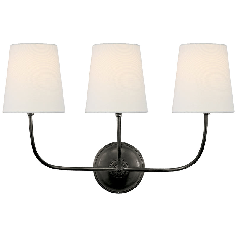 Visual Comfort Signature TOB 2009BZ-L Three Light Wall Sconce, Bronze