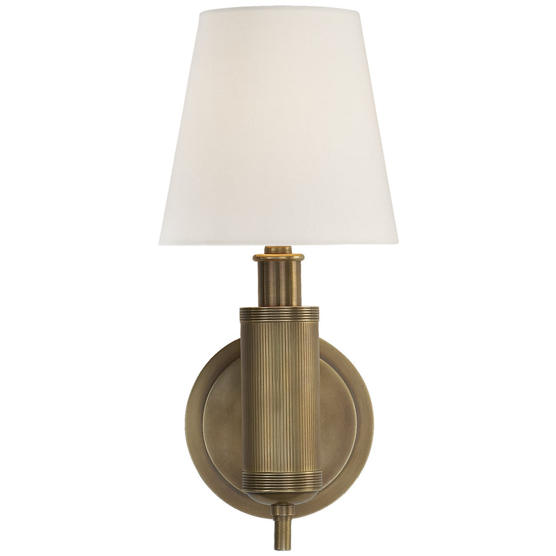 Visual Comfort Signature TOB 2010HAB-L One Light Wall Sconce, Hand-Rubbed Antique Brass