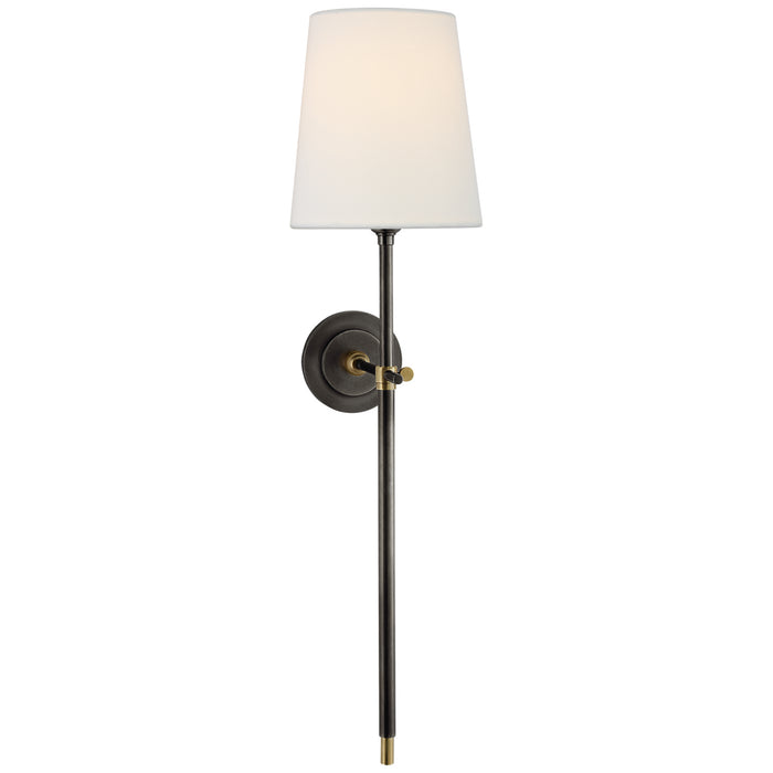 Visual Comfort Signature TOB 2024BZ/HAB-L One Light Wall Sconce, Bronze and Hand-Rubbed Antique Brass