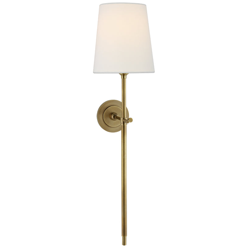 Visual Comfort Signature TOB 2024HAB-L One Light Wall Sconce, Hand-Rubbed Antique Brass