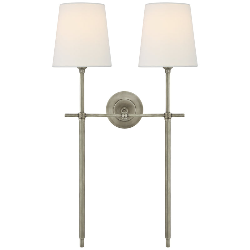 Visual Comfort Signature TOB 2025AN-L Two Light Wall Sconce, Antique Nickel