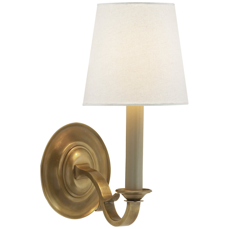 Visual Comfort Signature TOB 2120HAB-L One Light Wall Sconce, Hand-Rubbed Antique Brass