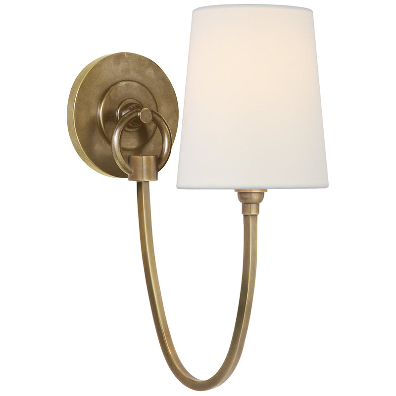 Visual Comfort Signature TOB 2125HAB-L One Light Wall Sconce, Hand-Rubbed Antique Brass