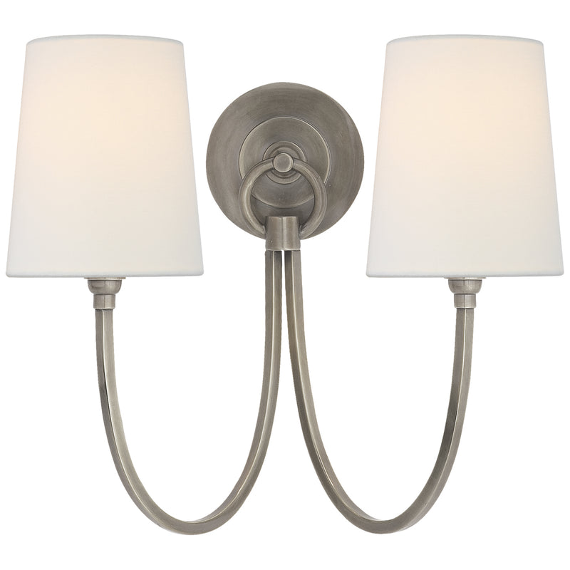 Visual Comfort Signature TOB 2126AN-L Two Light Wall Sconce, Antique Nickel