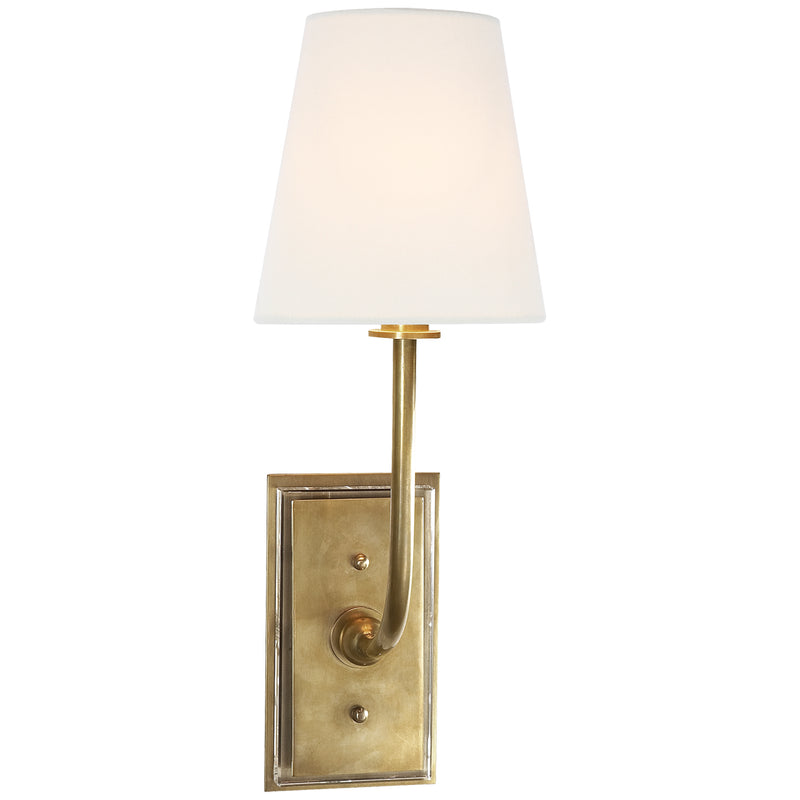 Visual Comfort Signature TOB 2190HAB-L One Light Wall Sconce, Hand-Rubbed Antique Brass