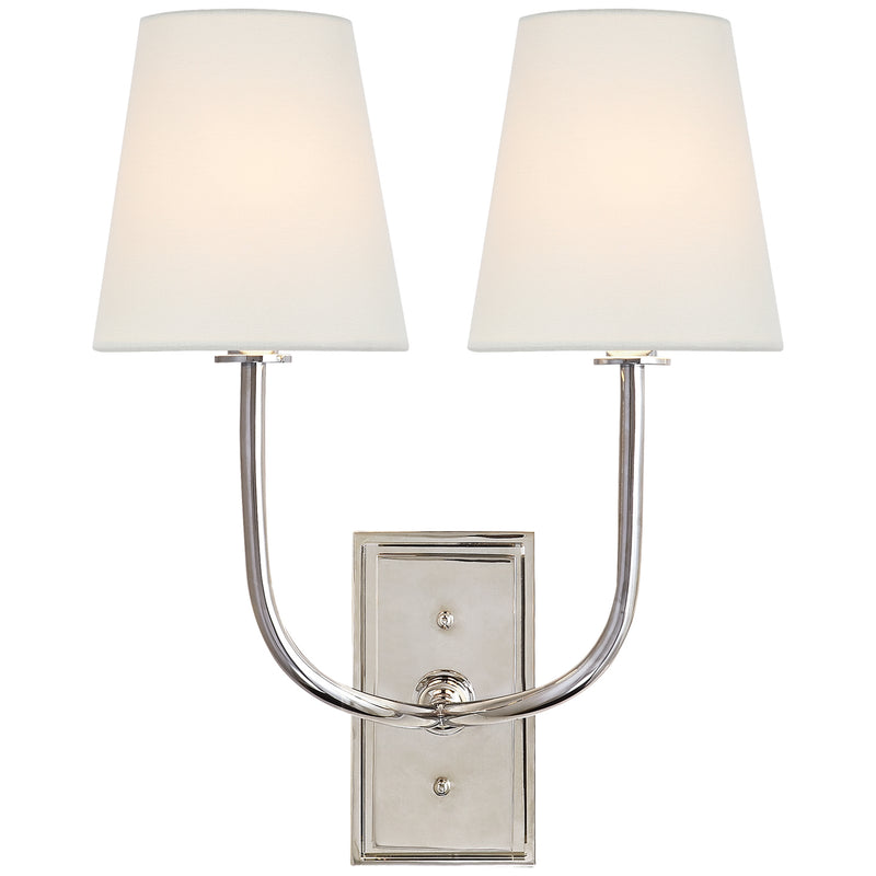 Visual Comfort Signature TOB 2191PN-L Two Light Wall Sconce, Polished Nickel