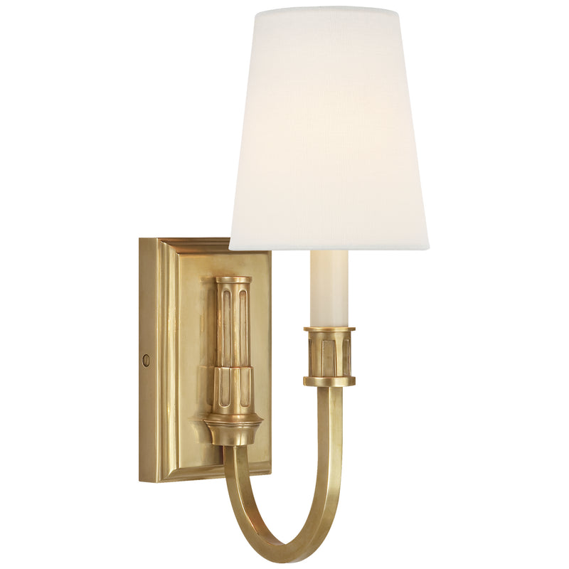 Visual Comfort Signature TOB 2327HAB-L One Light Wall Sconce, Hand-Rubbed Antique Brass