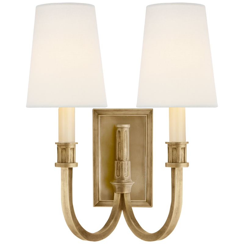 Visual Comfort Signature TOB 2328HAB-L Two Light Wall Sconce, Hand-Rubbed Antique Brass